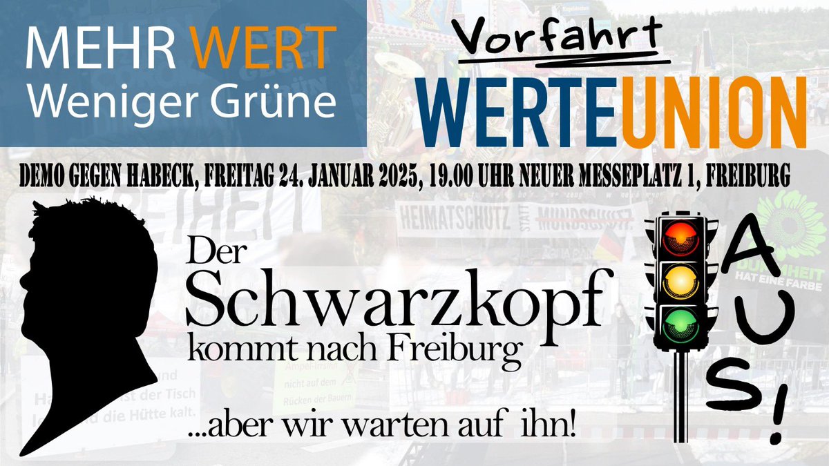 SButtenmueller's tweet photo. Der Schwarzkopf kommt nach Freiburg

Und der WerteUnion KV Emmendingen-Ortenau erwartet ihn schon, gemeinsam gehen wir für ein freies Deutschland und gegen Grüne Ideologie auf die Straße. Beginn ist um 19:00 auf dem Messegelände Freiburg "Neuer Messeplatz 1, 79108 Freiburg". https://t.co/URAEDIMIxk