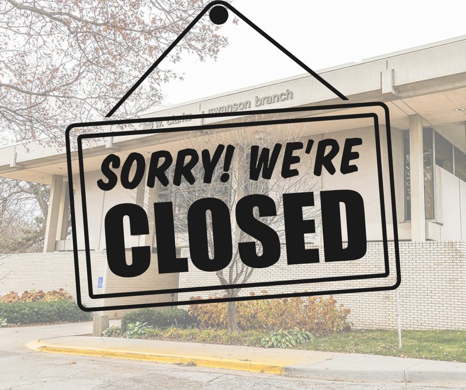 Due to a water shutoff in the area, W. Clarke Swanson Branch will close early at 5pm today (Jan. 23). Thank you for your patience and understanding! #OmahaLibrary #LibraryUpdate