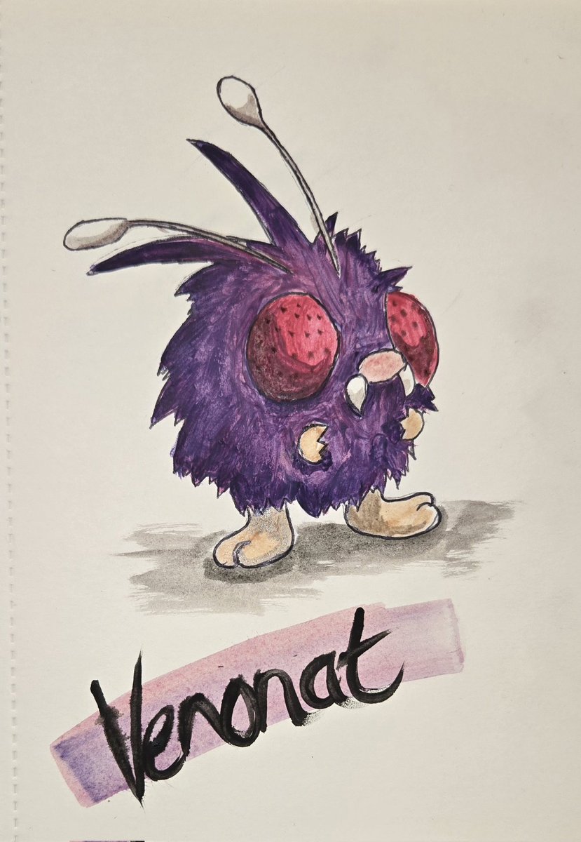 He came out super cute and perfect in my eyes 💜 Venonat 💜
#Pokemon #pokemonfanart #PokemonCenter #art #artist