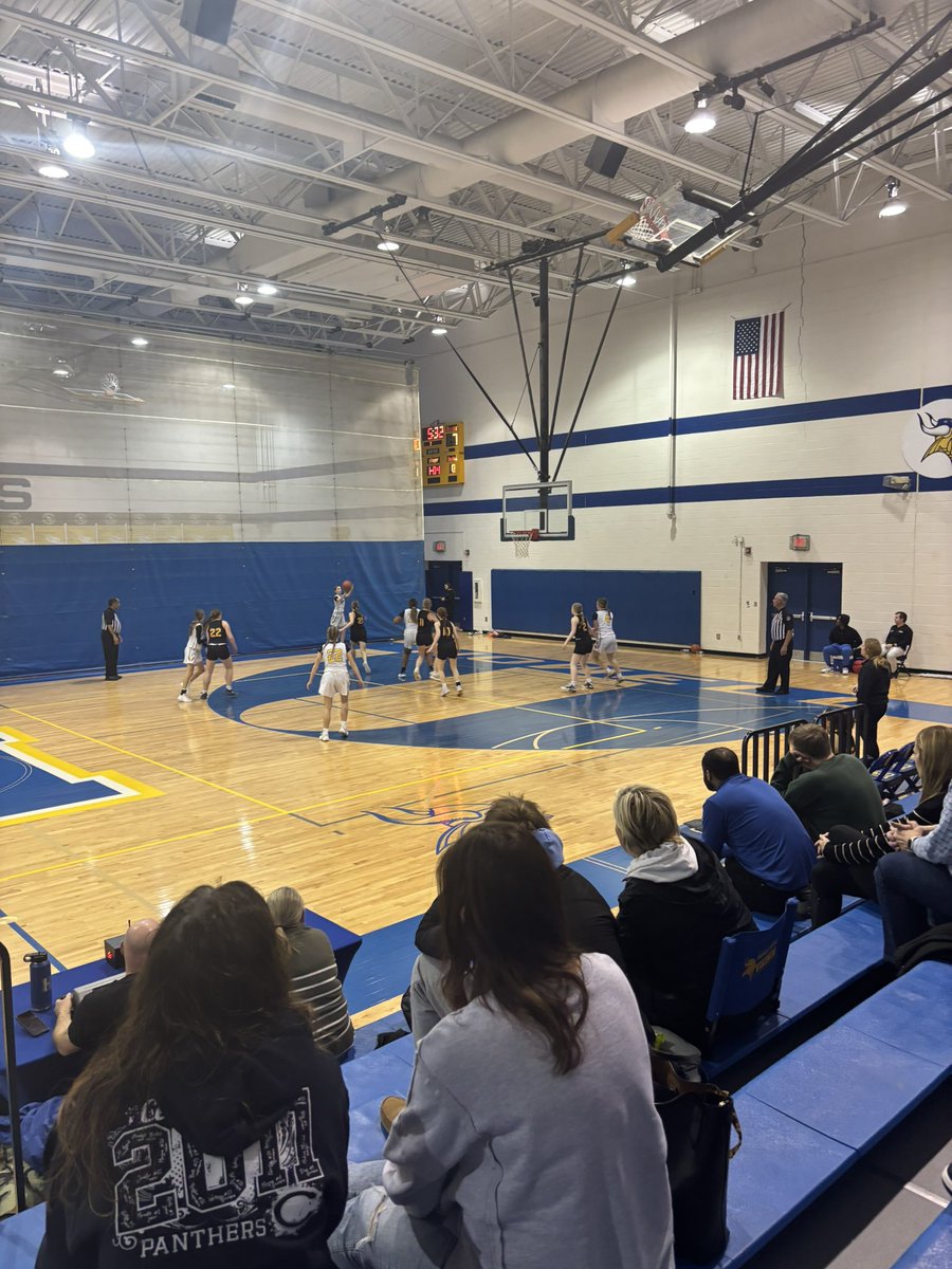 C Team Basketball leads 20-10 at half.