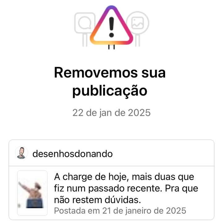 _kinem_aliel's tweet photo. 🔴Uma Charge de #NandoMotta foi censurada pelo Facebook.
E aí ele repondeu com outra charge genial! https://t.co/39u2PdRmZ2