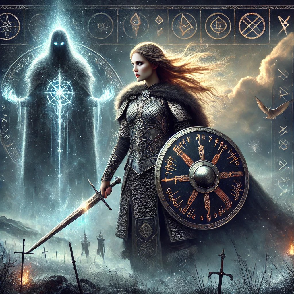 Druidshaven's tweet image. 🌌 Freyja, the Nordic goddess of love, war, and magic, embodies fierce beauty and boundless power. With her falcon cloak and a heart of courage, she walks the line between life and death, protector and destroyer. Would you summon her strength? 🛡️✨ #Norse #Freyja