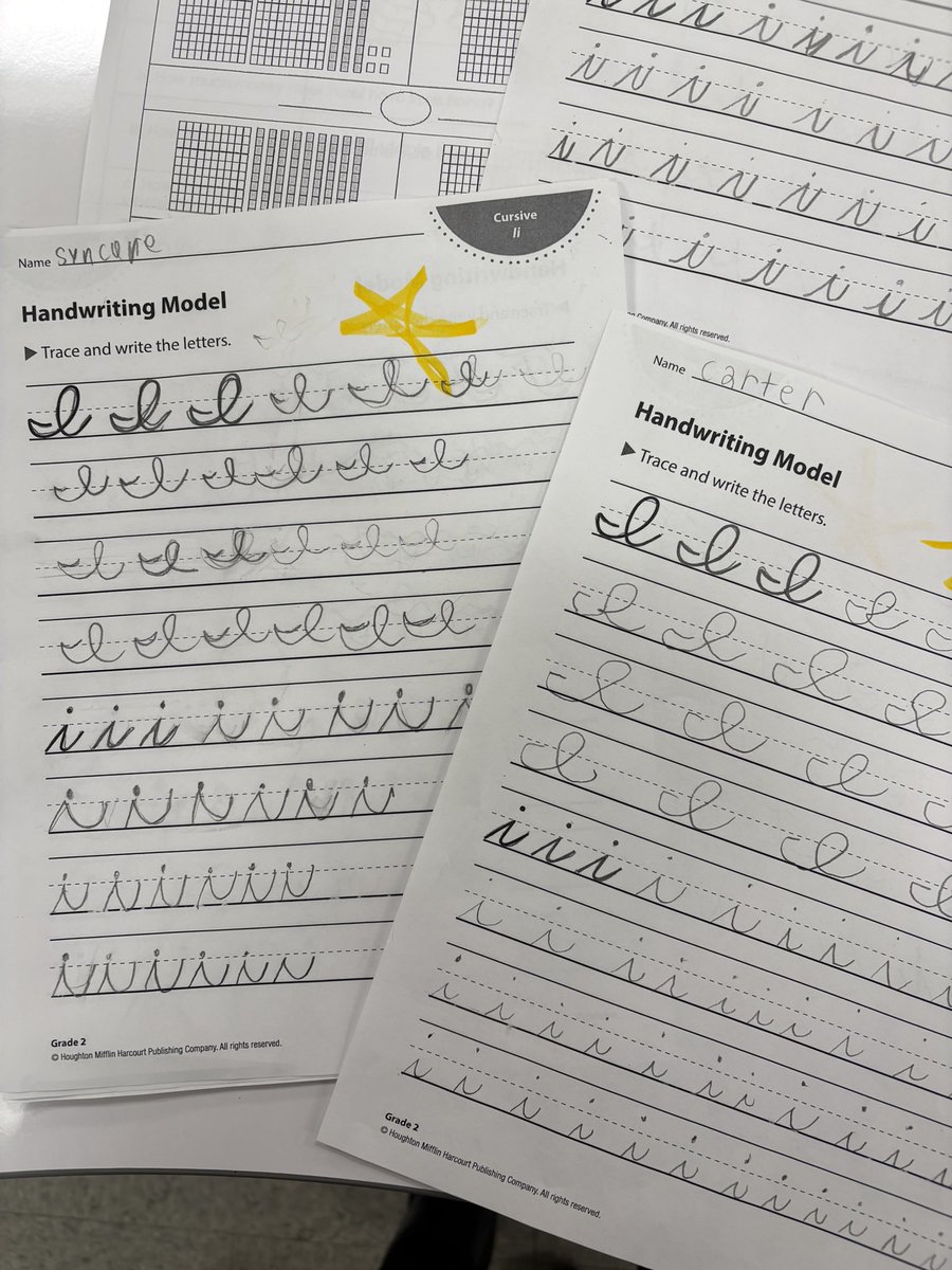 olivialeww_'s tweet photo. These 2nd graders have started cursive and are obsessed! A new skill, working progress!! 

Kiddos that want to write >>>>

#proudteacher #futurewriters 🤍✏️✨

@mwebsterbcps @flesbcps https://t.co/xHpraOtlPa