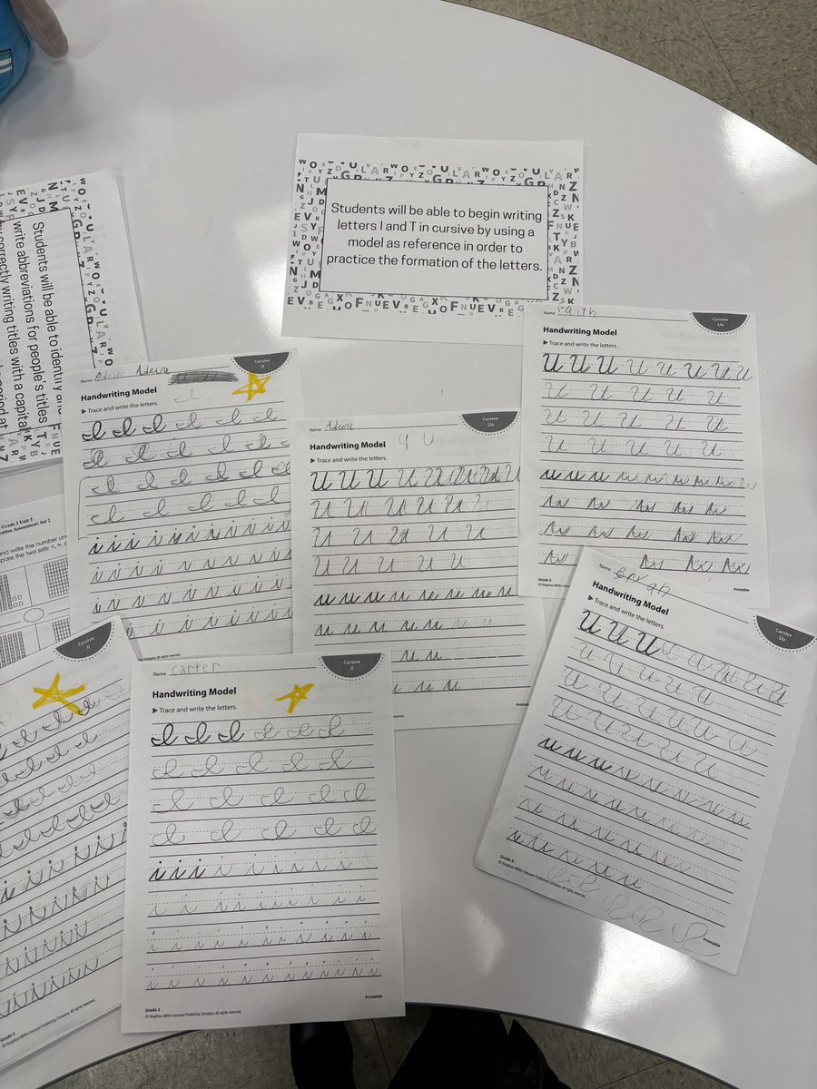 olivialeww_'s tweet photo. These 2nd graders have started cursive and are obsessed! A new skill, working progress!! 

Kiddos that want to write >>>>

#proudteacher #futurewriters 🤍✏️✨

@mwebsterbcps @flesbcps https://t.co/xHpraOtlPa