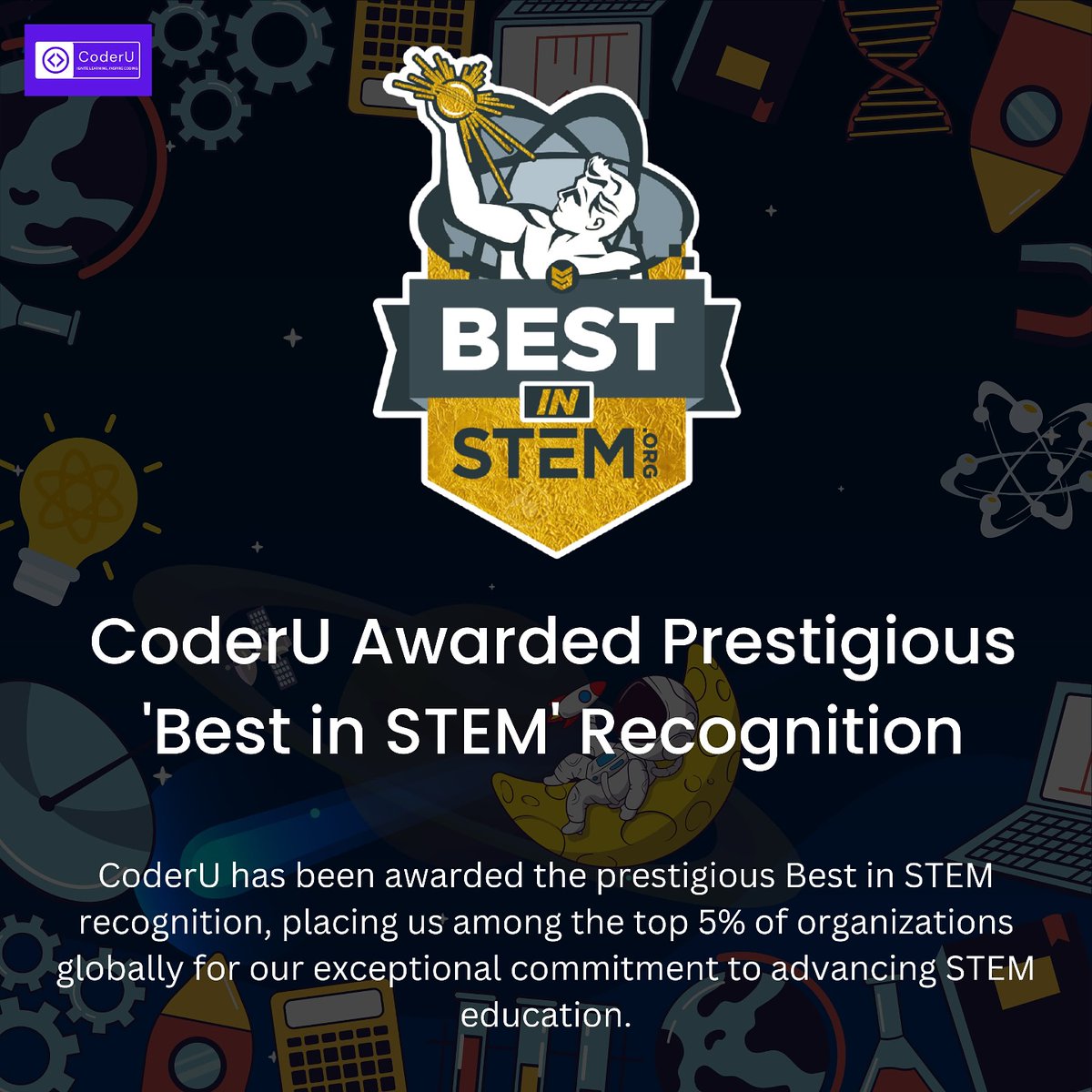 bestinstem's tweet photo. CoderU ๐ฎ๐ณ has been selected as one of https://t.co/Ti8wPweFXB Educational Research's Top 5% #BestInSTEM organizations. This distinction highlights CoderUโs dedication to revolutionizing education by equipping students with essential skills in AI and robotics.
Co-founded by Akhila Darshan, with a mission to bridge the digital divide, CoderU provides transformative learning experiences that foster creativity, adaptability, and innovation. By tailoring educational programs to meet the unique needs of each student, CoderU ensures that young minds are prepared to thrive in a technology-driven future.
Their commitment to excellence extends beyond teaching codingโitโs about empowering the next generation of leaders in AI and robotics. https://t.co/Ti8wPweFXB Educational Research commends CoderU for its leadership in advancing the global STEM movement. #BestInSTEM ๐
Details: https://t.co/kC8de8ulup ๐ฆพ
#STEM #STEAM #STEMEducation #STEAMEducation #STEMProgram #STEAMProgram #AfterSchool #AfterschoolProgram #Make #Maker #Makers #Invent #Inventor #Inventors #BestInSTEM #STEMAccreditation #STEMAccredited #STEMAuthentication #STEMAuthenticated #STEAMAccreditation #STEAMAccredited #STEMCertification #STEAMCertification #Coding #AI #Robotics #Gaming #STEAMCurriculum #STEMCurriculum #India
w/ @stemdotorg & @stemceo
