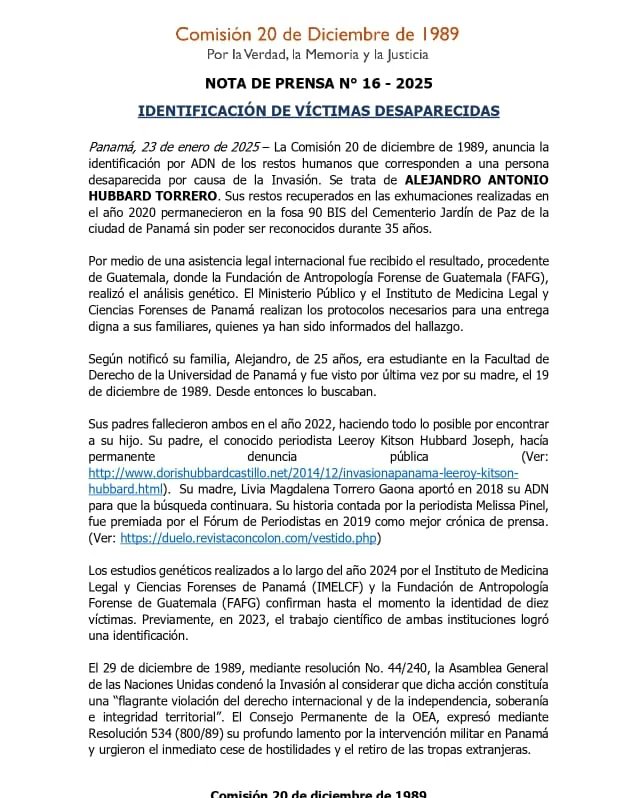 Comisión 20 de diciembre de 1989 tweet media