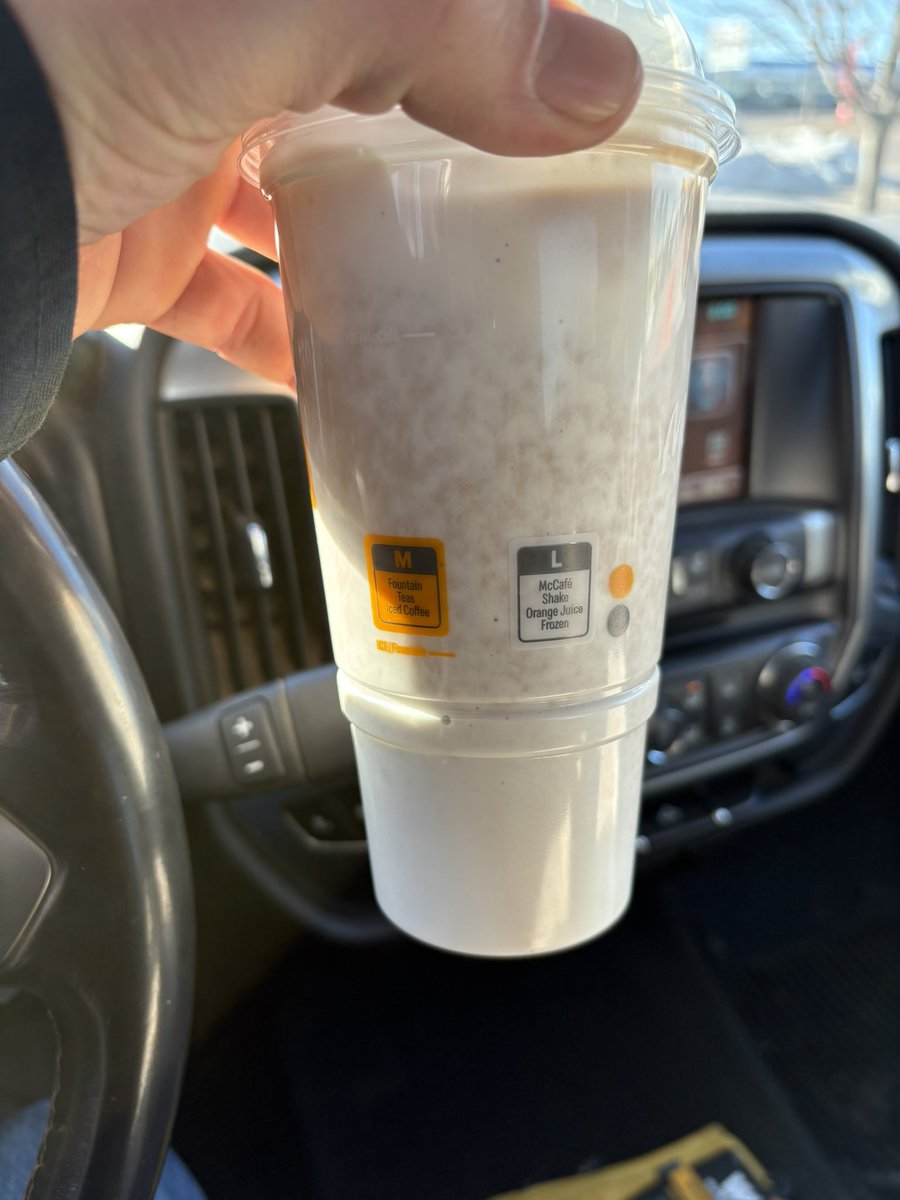 MattGuggisberg's tweet photo. @McDonalds please explain to me how this qualifies as a chocolate shake? https://t.co/4iwgVb83cu