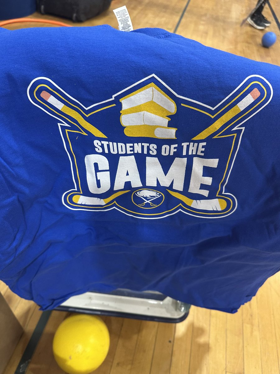 Thank you to the <a href="/BuffaloSabres/">Buffalo Sabres</a> Students of the Game staff who came to <a href="/BlasdellElem/">Blasdell Elementary</a> today and worked with students in grades 2-4. Perfect ending to our #PhysEd 🏒 🥅 unit. Students learned fundamentals, played games, and got a free t-shirt and coupon for an upcoming Sabres game!
