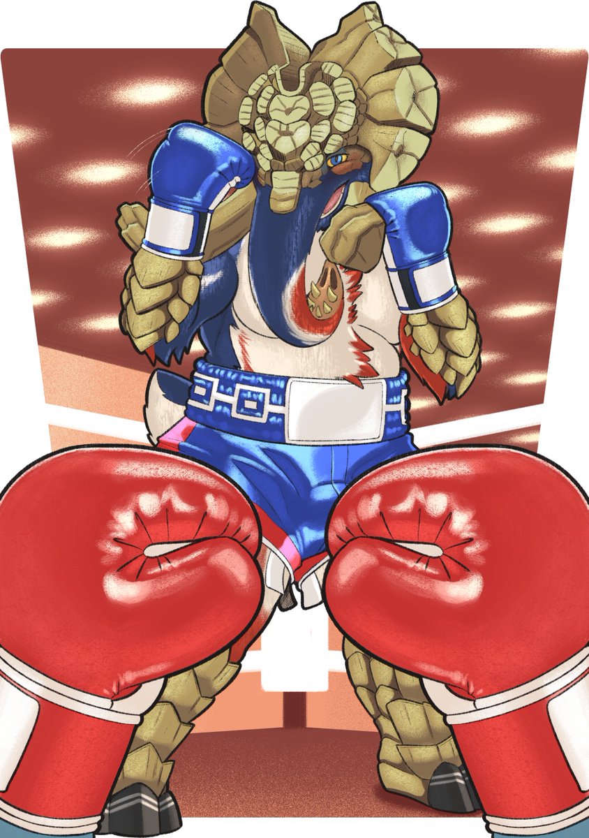 A colored comm for <a href="/nightmareisbae/">Mechabon (waiting on comm requests)</a> featuring their Darius beckoning the viewer in for a fight.
also with a shorts version, and both with POV gloves.