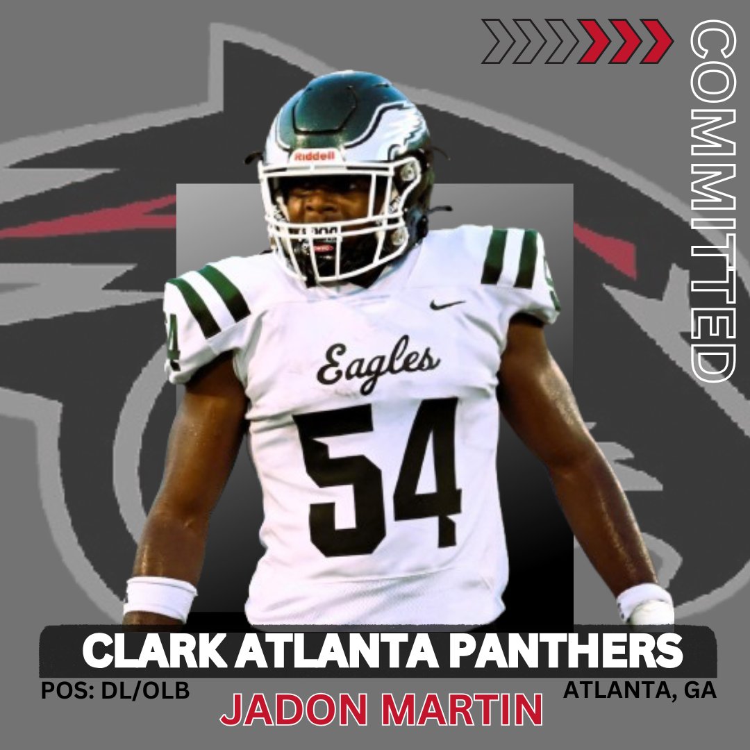 Collins Hill Eagles Football (@collinshillfb) on Twitter photo Congrats to '25 DL/OLB <a href="/jay_mar2/">Jadon Martin</a> on his COMMITMENT to further his academic and athletic career at Clark Atlanta University!
<a href="/CAU_Football/">Clark Atlanta Football</a> x <a href="/CAU/">Clark Atlanta Univ.</a> Congrats to '25 DL/OLB <a href="/jay_mar2/">Jadon Martin</a> on his COMMITMENT to further his academic and athletic career at Clark Atlanta University!
<a href="/CAU_Football/">Clark Atlanta Football</a> x <a href="/CAU/">Clark Atlanta Univ.</a>