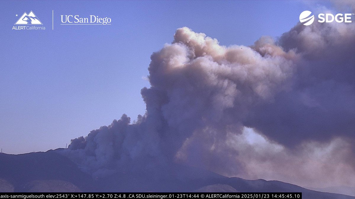 CAWildfiretrack's tweet image. The fire is now 20 acres, very well established with a dangerous rate of spread. Potential for 500 acres now and the Otay Mountain camera is being impacted by fire. #Border2Fire