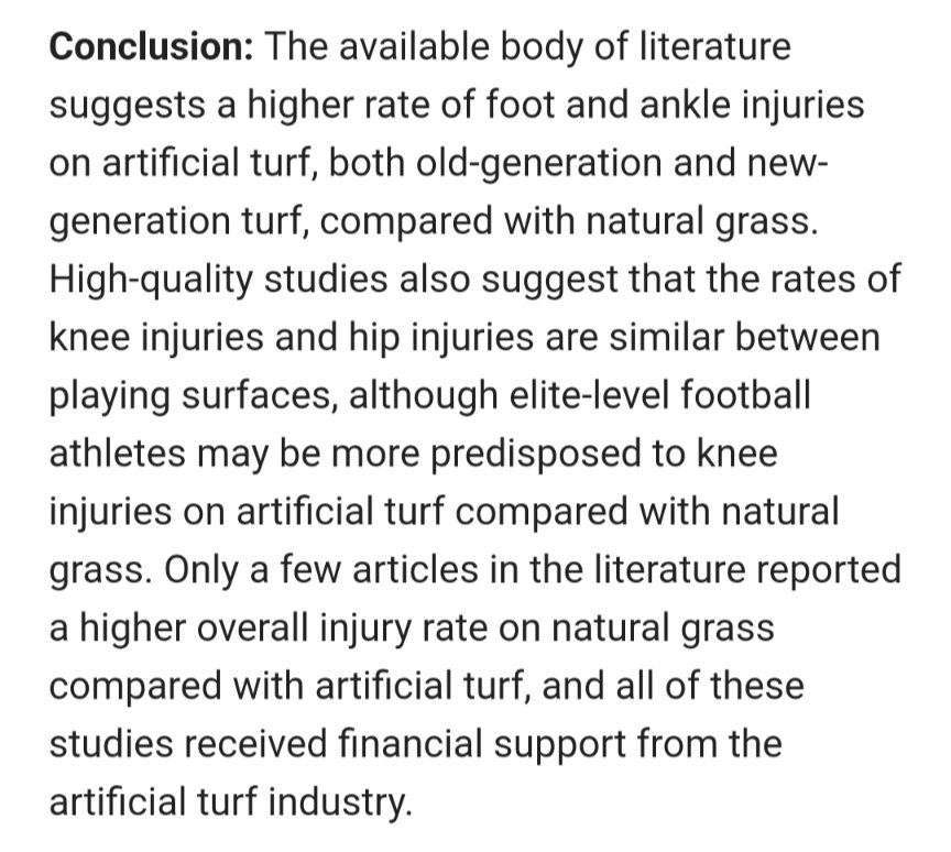 TheFootballPhys's tweet photo. ⚽🤕 Lower Extremity Injury Rates on Artificial Turf Versus Natural Grass Playing Surfaces: A Systematic Review

https://t.co/pMYlZ89kHF https://t.co/2ZwIEViiU3