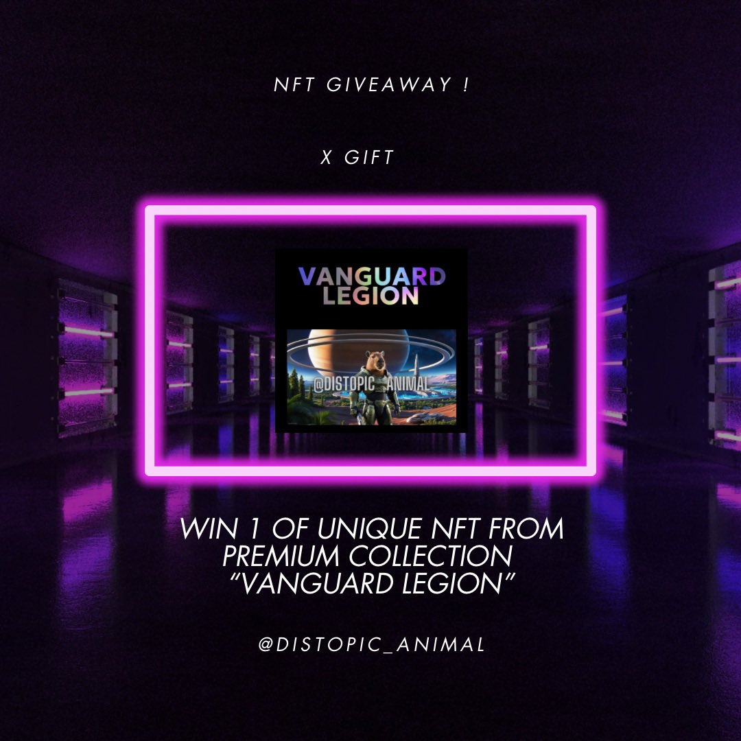 distopic_animal's tweet photo. 🚀 NFT GIVEAWAY ALERT!
 🎉 Win 1 unique NFT from my collection!

How to enter:
 1️⃣ Follow [@distopic_animal] 2️⃣ RT this post  3️⃣ Tag 2 friends 

⏳ End: 01/31/25 🏆 Winners announced: 02/02/25

#NFTGiveaway #NFTDrop #NFTCommunity #opensea #NFTEvent #OpenSeaNFT https://t.co/RVwDmb5C0N