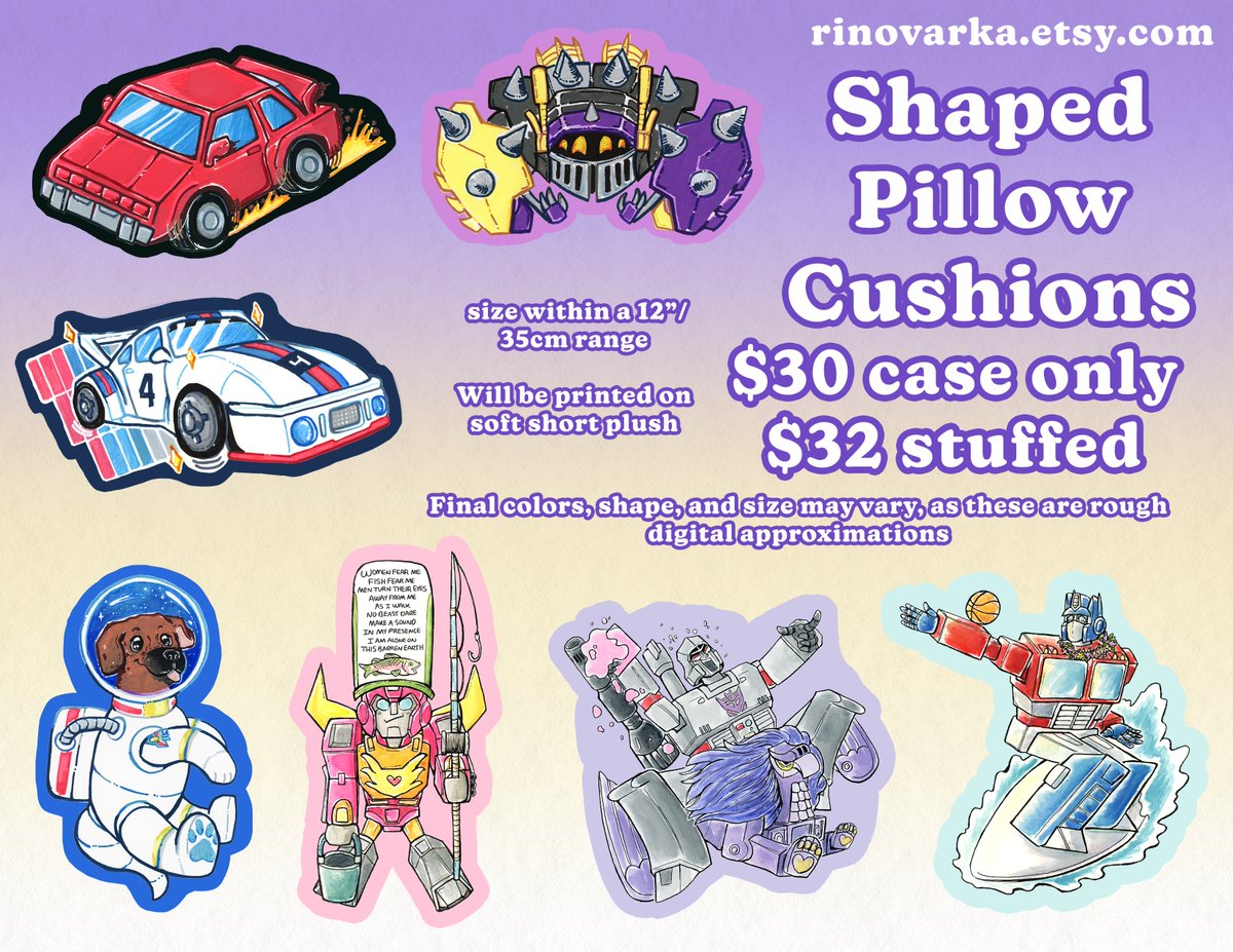 rinovarka's tweet photo. 🗣️‼️ALRIGHT A LONG TIME COMING Yipee! rinovarka preorder master post! First time trying out pillows, and a whole heap of acrylic charm goodness!

💫Preorders closing February 1, aimed for March arrival! Likes, shares, feedback appreciated :] Links below! #transformers https://t.co/nbzlSwPHxy
