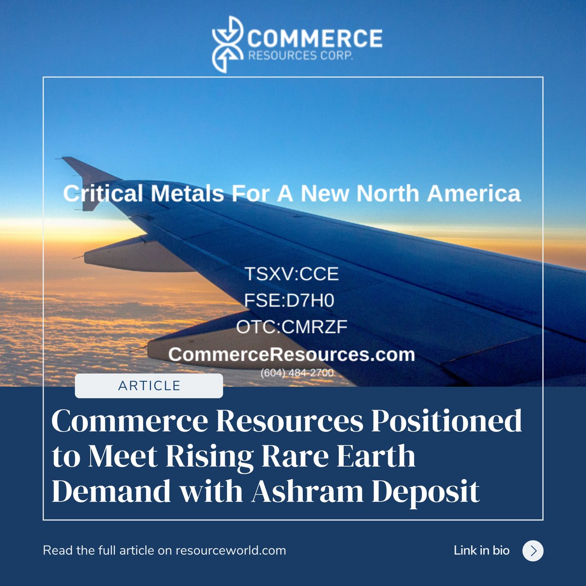 Commerce Resources (@commercerescce) on Twitter photo Check out this article by <a href="/ResourceWorld/">Resource World</a> about Commerce Resources Corp.
Read More: lnkd.in/g3gBnYT5
#Criticalminerals Check out this article by <a href="/ResourceWorld/">Resource World</a> about Commerce Resources Corp.
Read More: lnkd.in/g3gBnYT5
#Criticalminerals