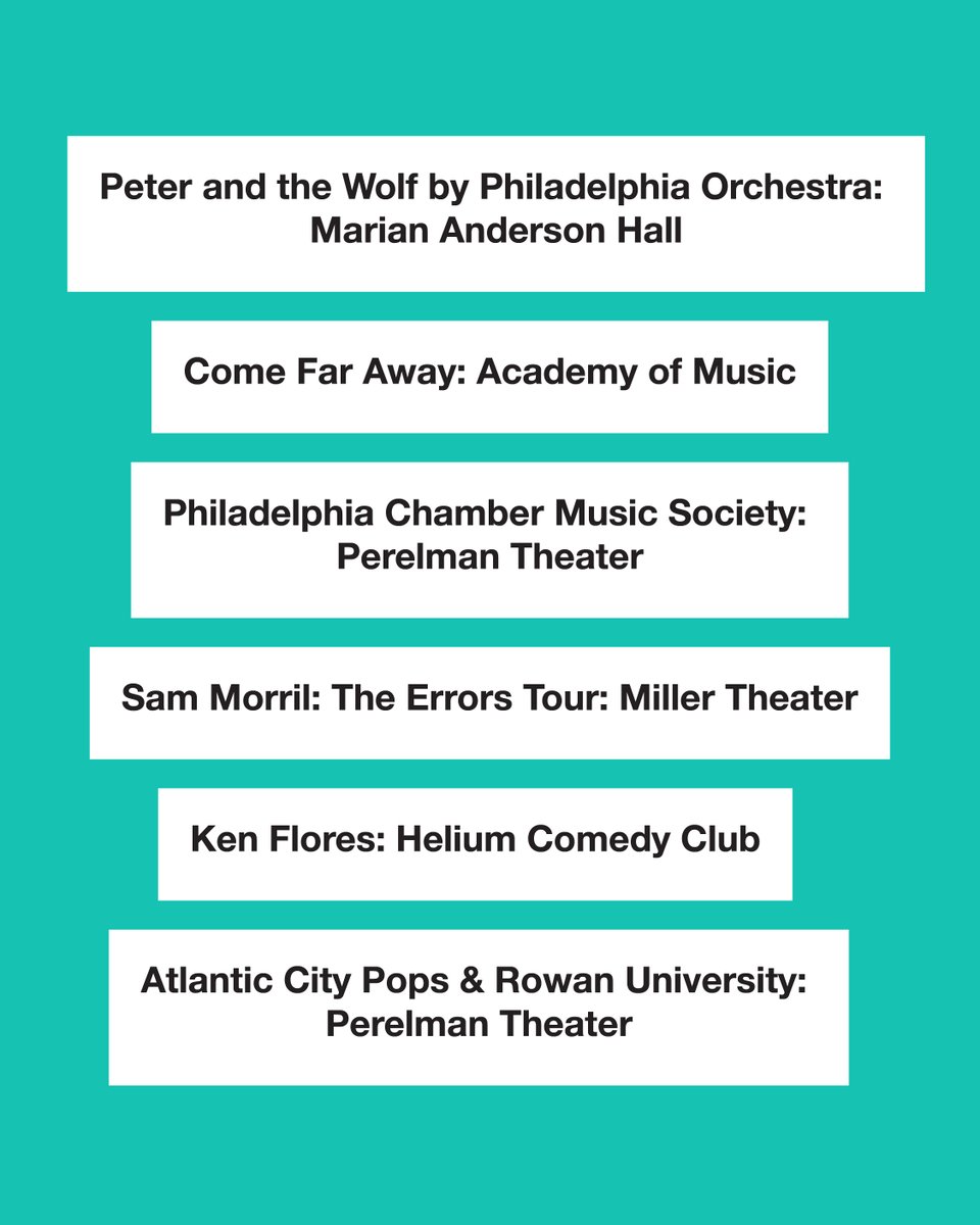 ccdphila's tweet photo. #CenterCity is home to world-class art and entertainment. See below for some upcoming shows and performances that are sure to wow you. #ExperienceCCD π https://t.co/m2vxtUdB6S