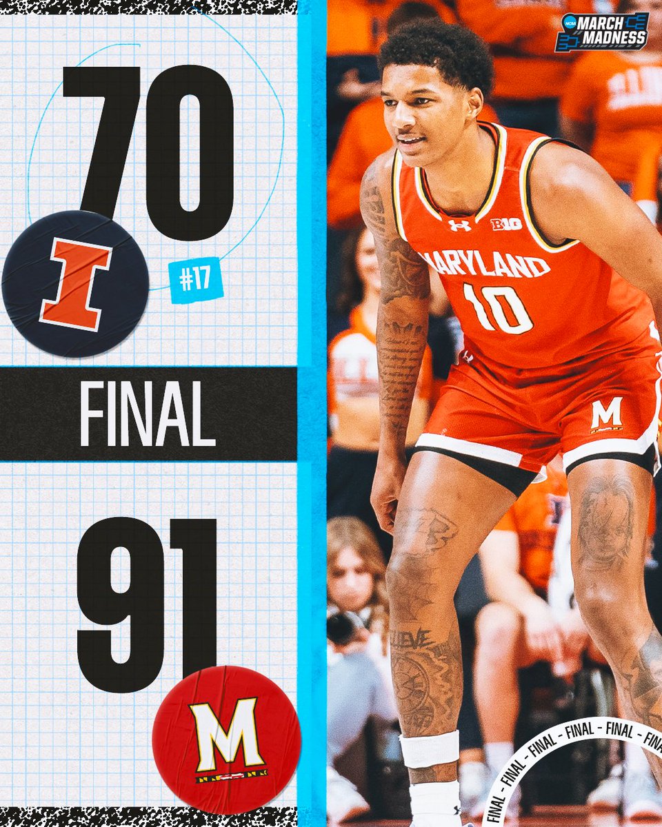 NCAA March Madness (@marchmadnessmbb) on Twitter photo MARYLAND TAKES DOWN NO. 17 ILLINOIS š¢
The Terps secure the upset in Champaign š MARYLAND TAKES DOWN NO. 17 ILLINOIS š¢
The Terps secure the upset in Champaign š