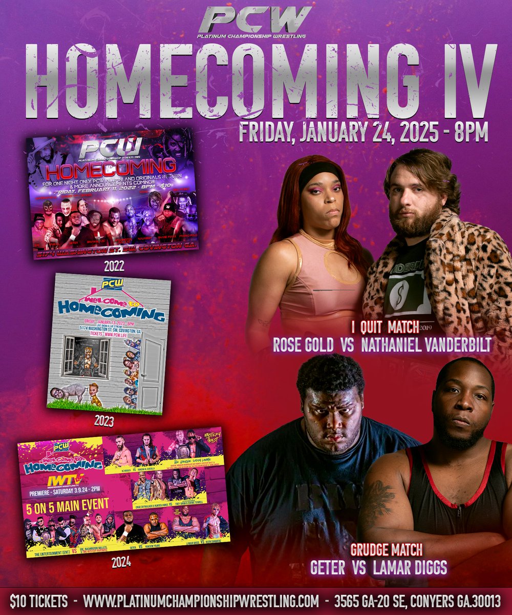 PCWwrestlingATL's tweet photo. 7 HUGE MATCHES this Friday at #Homecoming
Get your 🎟️🎟️🎟️🎟️🎟️
https://t.co/lsXmp6efOh 
@Chad_Sky_Walker 
@ShawTheRipper 
@opticblast 
@TheNajasism 
@EdwardDravenPro @TheEvolvedDMA @NathanielVand13 
@x_Rose_Gold_x_ 
@LamarDiggs_Pro 
@Jpouvwa 
@IrvingWestPhD 
@andeyripley https://t.co/dHa0CMS70O