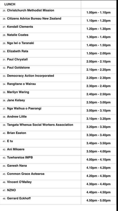 vomalley's tweet photo. Here is the full list of parties giving oral submissions to the Justice Committee on the Treaty Principles Bill next Monday, along with the livestream link to watch it.
https://t.co/2o11MMFjKL https://t.co/sp7mukNyAl