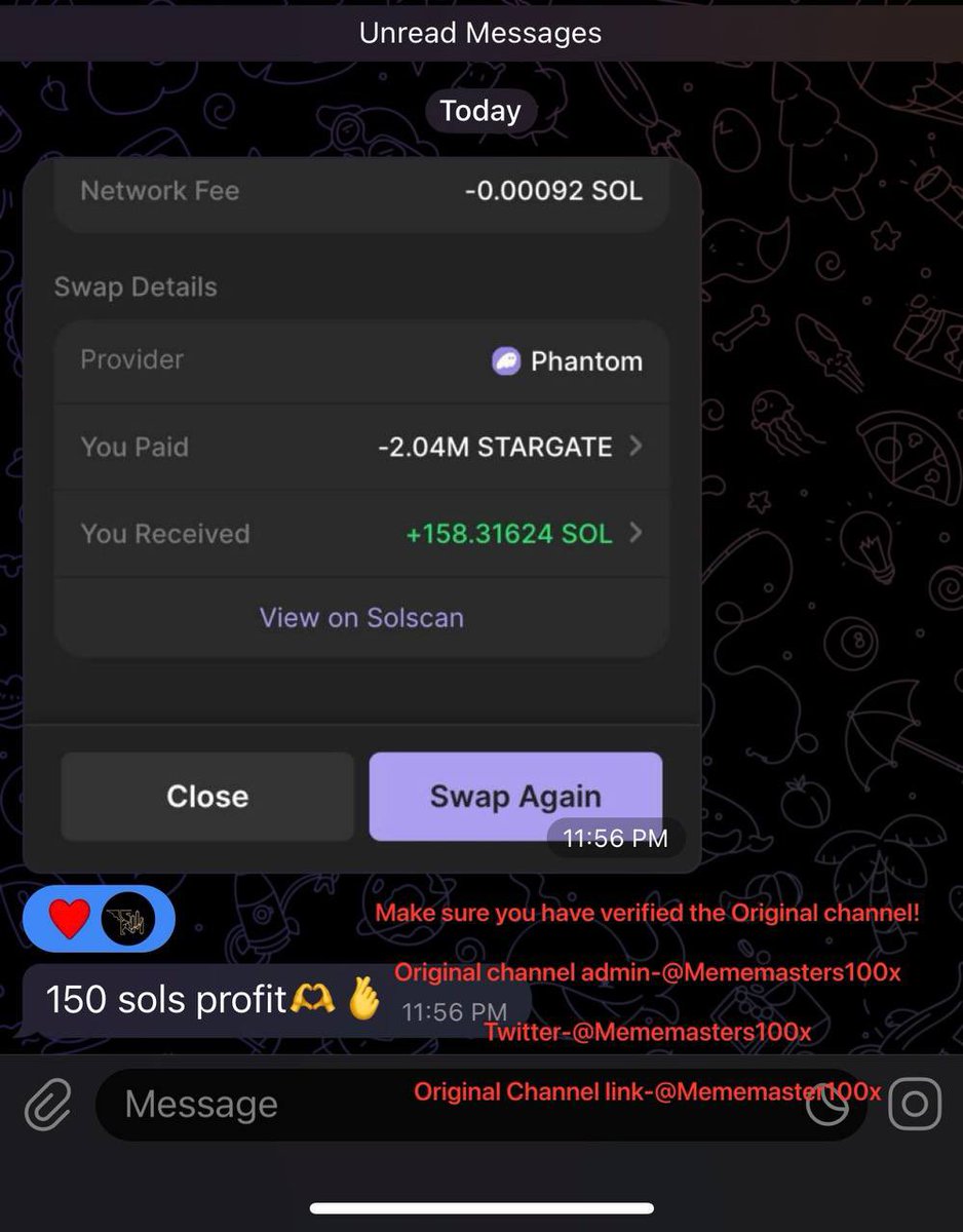 MemeMasters100x's tweet photo. #Stargate $Stargate

Printed 12x from entry

Giving away $5000 from profits.

I will choose 50 people.

💟+🔁 and make sure you’re following me.

Drop your $SOL address below.

#Solana #SolanaAirdrop #Stargate #Solanamemecoin #SolanaMemeCoins #Stargateonsol https://t.co/xueNd5uxVT