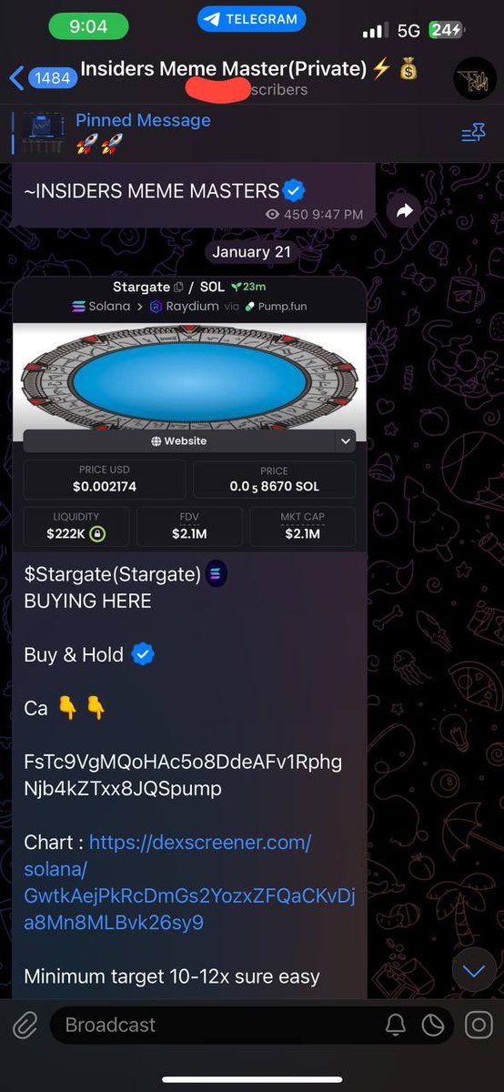 MemeMasters100x's tweet photo. #Stargate $Stargate

Printed 12x from entry

Giving away $5000 from profits.

I will choose 50 people.

💟+🔁 and make sure you’re following me.

Drop your $SOL address below.

#Solana #SolanaAirdrop #Stargate #Solanamemecoin #SolanaMemeCoins #Stargateonsol https://t.co/xueNd5uxVT