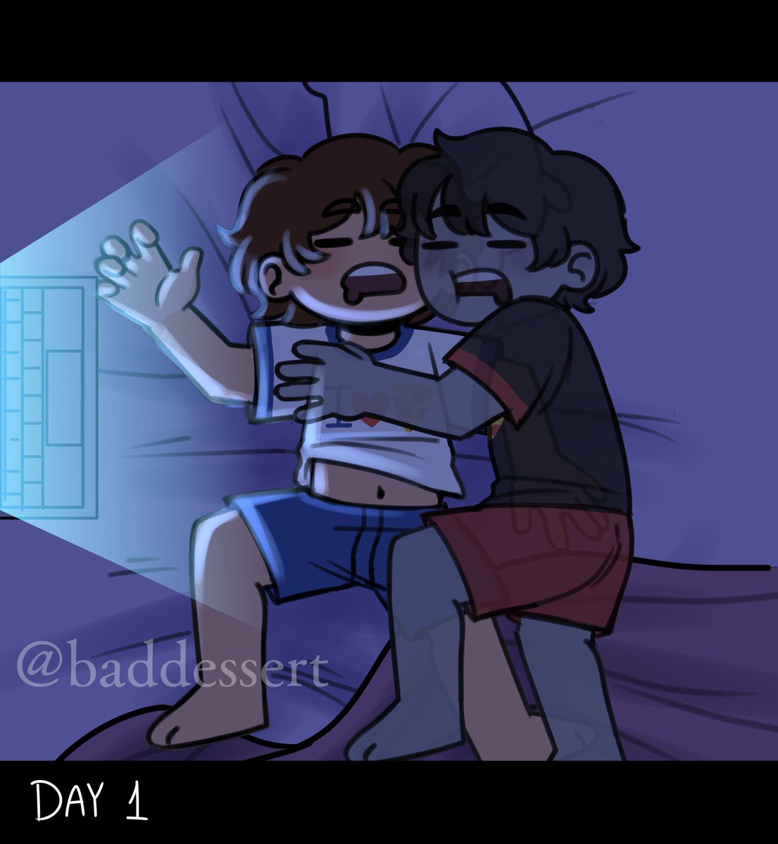 | Day 1: Pijamada | #FrededdyWeek2025 #frededdy #FHS #FNAFHS 

Pienso que Fred se apega inconscientemente a Freddy cuando duerme