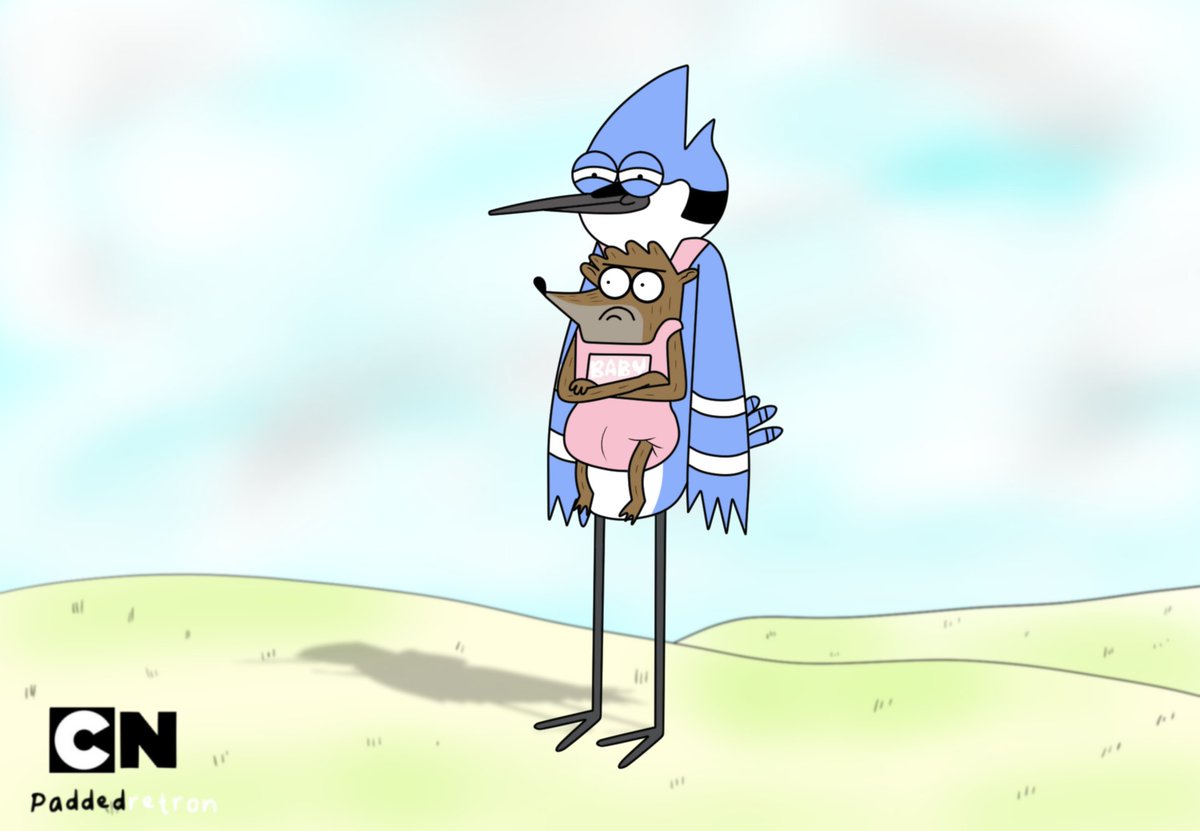 paddedretron's tweet photo. Last one tonight! How about some regular show!!! Lol Rigby isn't impressed https://t.co/hfP80dGaDW