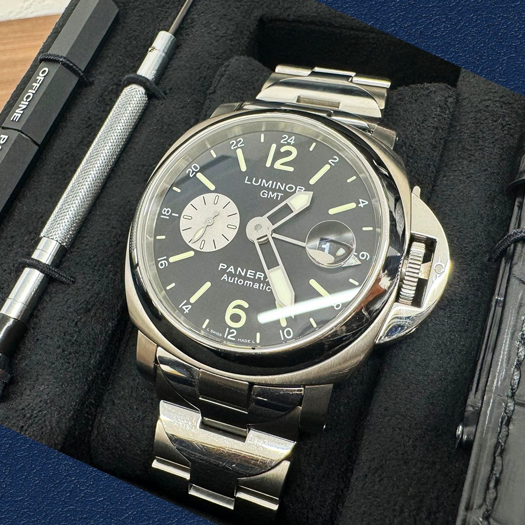 daikichi_hime's tweet photo. こんにちは⌚️
買取大吉姫島駅前店です🙋✨

⌚️パネライ ルミノールGMT✨をお買い取りさせていただきました‼️
美品でしたのでお値段頑張らせていただきました💪

ご自宅に不要な腕時計がございましたらぜひ当店へ😆🌟
出張買取もご利用ください🚗💨

#買取大吉
#買取大吉姫島駅前店
#西淀川
#高価買取 https://t.co/bd6J2clppK