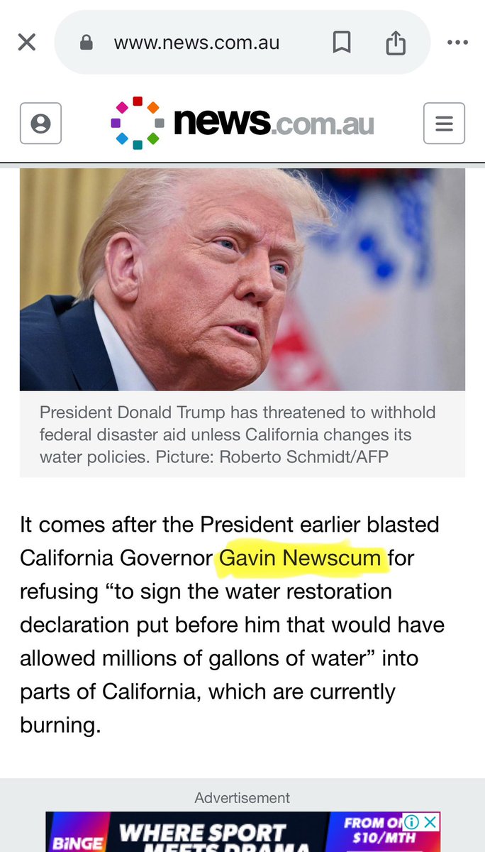 NewsCorp, <a href="/newscomauHQ/">news.com.au</a> - not sure it’s a great look for “Australia’s number one commercial news site” to call the California Governor ‘scum’.. can’t even blame autocorrect for that one.