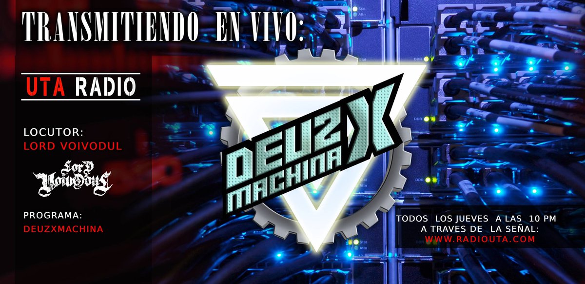 ZonebsRadio's tweet photo. Escucha un #Disco 💿 entero y más desde la #CDMX 🏙️ en 🎙️ @deuzxmachina ⚙️ las 10pm 🕰️ y a las 11pm complacencias en el #Diaboluzxmachina 😈en los #JuevesIrreventes 🤪 de #UTARadio 📻 https://t.co/DO98Rpgziz