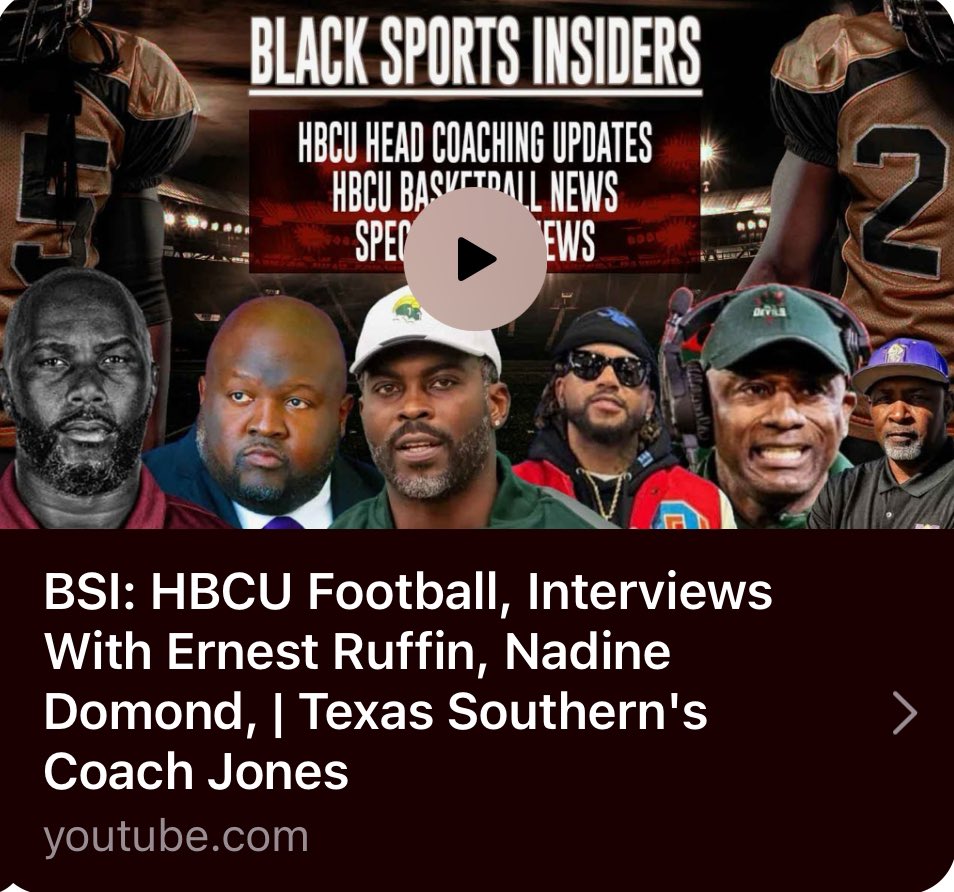 youtube.com/live/RBGjUjpaB…
Interview with Kyle Mosely Sports Illustrated - HBCU Legends talking about YES’s HBCU efforts.