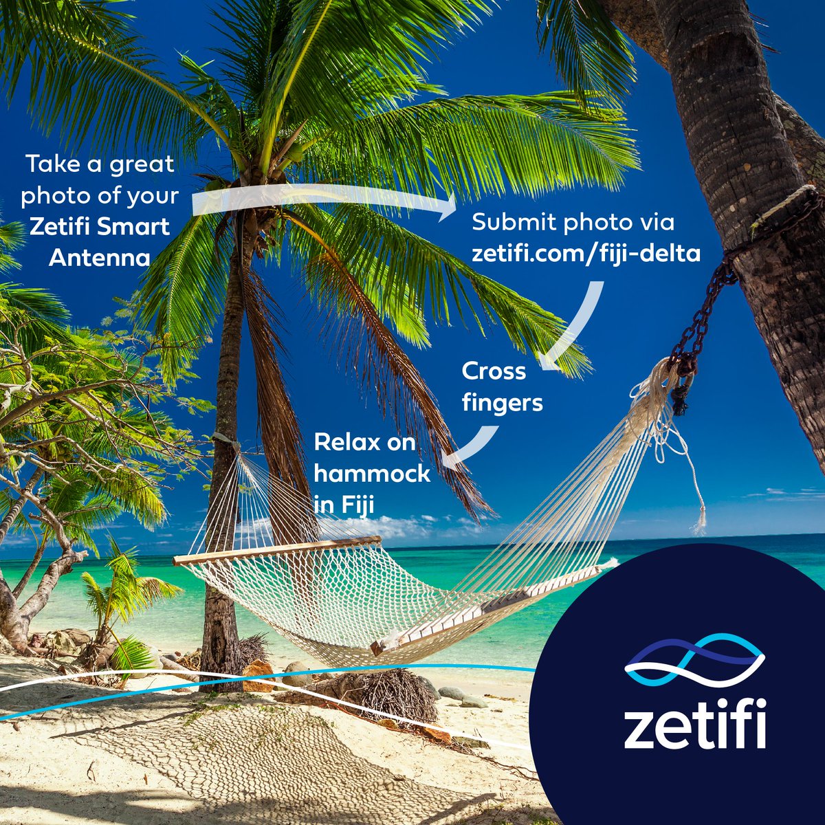 Just one week left to submit your entry in our 'Not that Delta' promotion and win a holiday in Fiji! ✈️🏖️🌴

Anyone who has purchased a Smart Antenna is eligible. Entries close at 12am 31 Jan so don't delay! ⏱️⌛

Full competition details and entry: zetifi.com/fiji-delta