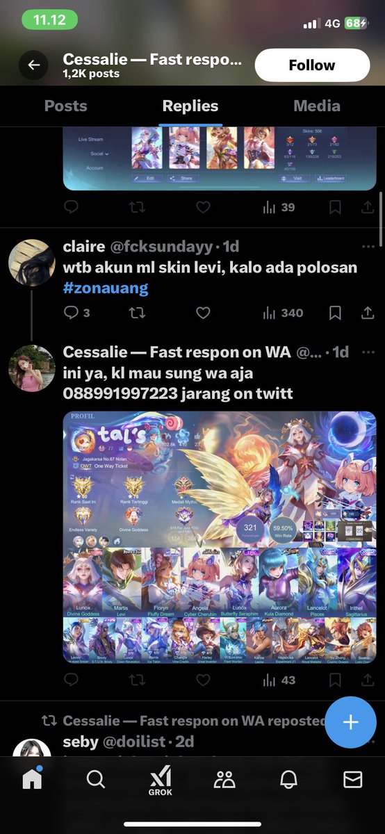 futabwah's tweet photo. @fcksundayy halo kak, aku diblock sm orang yang reply twt kakak tp jangan beli yang ditawarin sama orang ini yaa kak soalnya dia bawa lari uangku satu juga dengan modus jualan akun ml juga (lihat pinned). thankyouu, stay safe yaa kak https://t.co/PZ9CJUYqHx