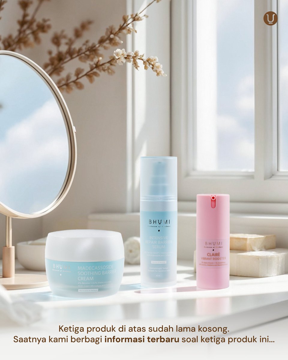 ✨ SEKILAS INFO ✨

Bhumin dapat banyak pertanyaan, kemana perginya tiga produk di bawah ini. Apakah udah discontinued? Kok lama banget sold out? 

Okay, saatnya Bhumin share informasi terbaru soal ketiga produk kita yang udah lama kosong ini... 

Psstt, this is a good news! 😆