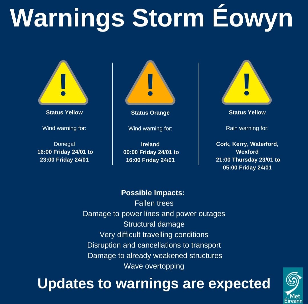 **STORM ÉOWYN**

As we face severe weather conditions, it’s crucial to prioritise your safety. Please adhere the warnings and take the appropriate measures.

#staysafe #redweatherwarning #StormÉowyn