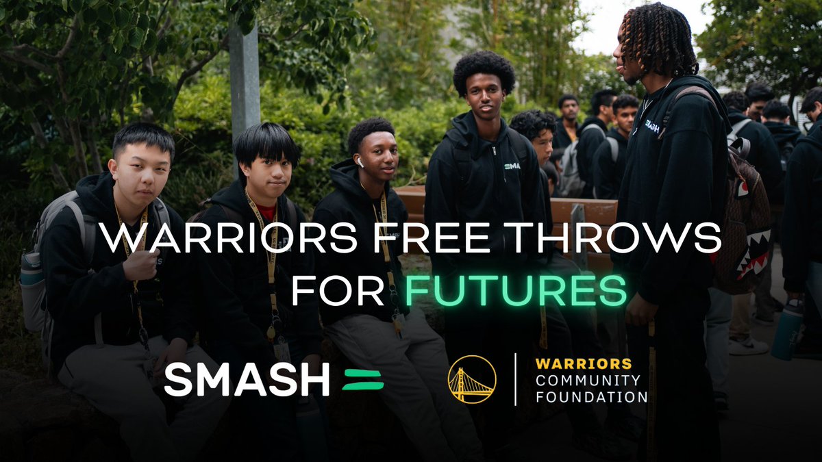 SMASHprogram's tweet photo. 🏀 Tonight’s the night! Catch SMASH’s spotlight during the @Warriors vs. Bulls game, part of the @PGE4Me Free Throws For Futures program. Can't wait to cheer on the #Warriors and celebrate their support of SMASH! #SMASHxWarriors #FreeThrowsForFutures #SMASHProgram #BayArea https://t.co/Mx4CU5GgyV