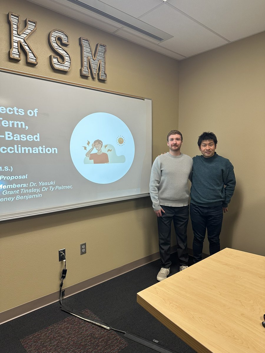 Yasuki Sekiguchi (@yasukisekiguchi) on Twitter photo My PhD student, Ryan Dunn, successfully proposed his dissertation!!! π€© We are very excited for this new innovative Heat acclimation πππ
Letβs see what we can find!! ππ€©π
<a href="/courteneybenj/">Courteney Benjamin</a> <a href="/GrantTinsleyPhD/">Grant Tinsley, PhD</a> <a href="/ksm_ambassadors/">Texas Tech Kinesiology & Sport Management</a> <a href="/YSPLabs/">Sports Performance Lab at Texas Tech University</a> <a href="/SamfordU/">Samford University</a> <a href="/TexasTech/">Texas Tech University</a> My PhD student, Ryan Dunn, successfully proposed his dissertation!!! π€© We are very excited for this new innovative Heat acclimation πππ
Letβs see what we can find!! ππ€©π
<a href="/courteneybenj/">Courteney Benjamin</a> <a href="/GrantTinsleyPhD/">Grant Tinsley, PhD</a> <a href="/ksm_ambassadors/">Texas Tech Kinesiology & Sport Management</a> <a href="/YSPLabs/">Sports Performance Lab at Texas Tech University</a> <a href="/SamfordU/">Samford University</a> <a href="/TexasTech/">Texas Tech University</a>