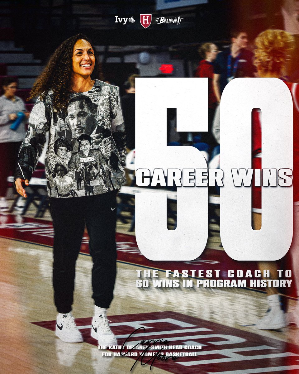 𝙈𝙤𝙤𝙧𝙚 𝙃𝙞𝙨𝙩𝙤𝙧𝙮.

With the Crimson win over Penn this past weekend, Carrie Moore became the fastest coach to 50 wins in program history!

#GoCrimson x #BelieveIt