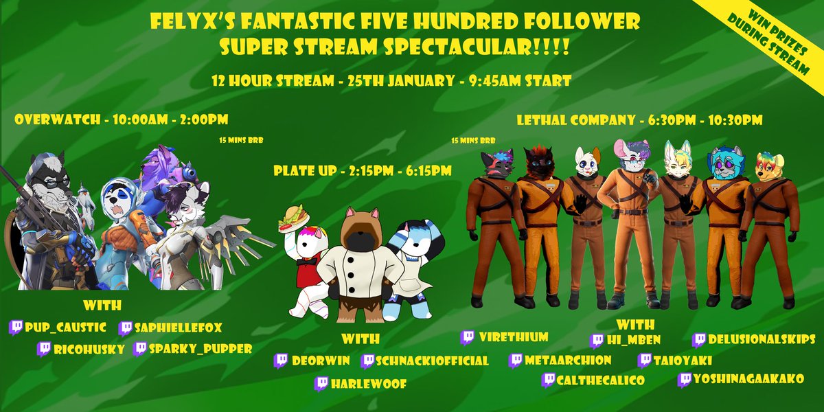 FelyxLawson's tweet photo. To celebrate hitting the 500 follower mark, im having a mega 12 hour long stream this Saturday 25th starting at 9:45am GMT! There will be prizes to give away, fun and definitely madness so come down and give me some support during the 12 hours

https://t.co/sQLRUPZGEc https://t.co/Zwg7bB7pBI