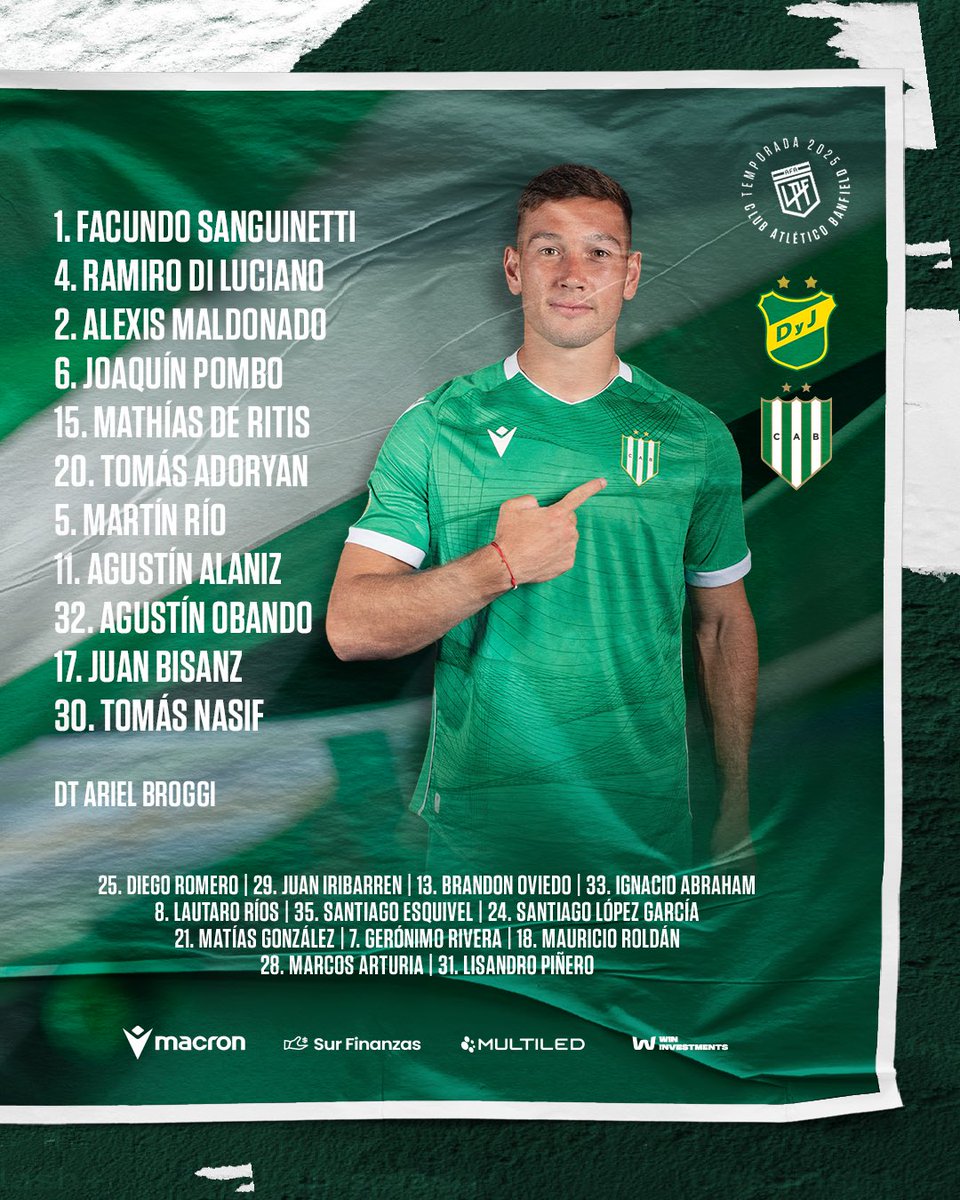 #Banfield🇳🇬 Confirmado el primer 11 de Breggi.