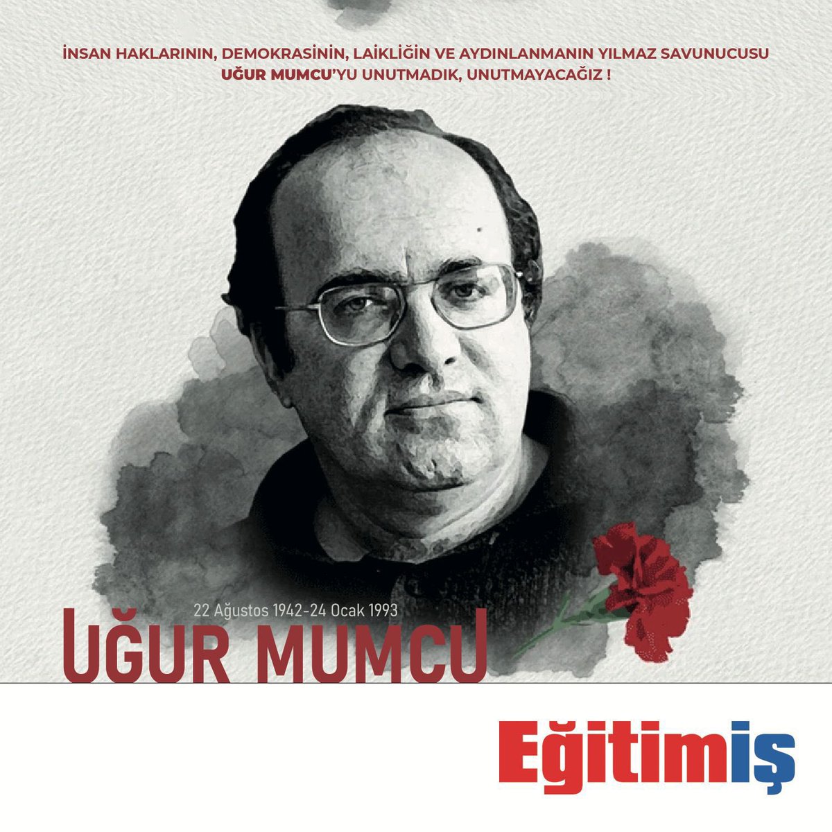 EgitimisKonya's tweet photo. Cumhuriyet ve demokrasi mücadelesiyle ucunu sivrilttiği keskin  kalemi, 24 Ocak 1993’te uğradığı suikastta kırıldı Uğur Mumcu’nun. Bu  yiğit   kalemi aramızdan ayrılışının 32. yıldönümünde saygıyla anıyoruz. https://t.co/mOHNpvWRMZ