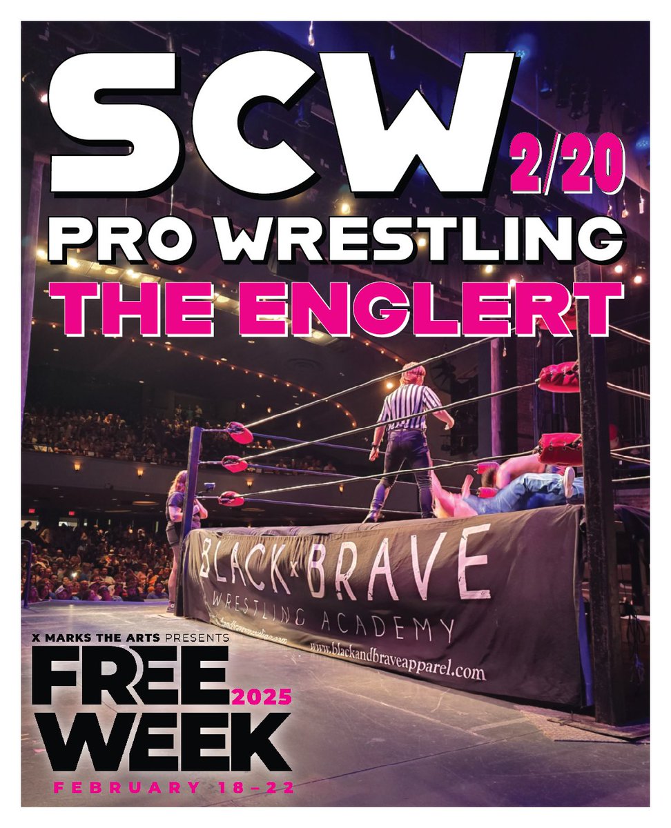SCWPro (@scwpro) on Twitter photo 🚨 BREAKING NEWS 🚨
We return to the <a href="/Englert/">The Englert Theatre</a> Theatre in Iowa City on Thursday, February 20th for a FREE two-hour event as part of Iowa City's "FREE WEEK" presented by X Marks the Arts!
🔹 6:30pm start
🎟️ FREE
Mark your calendars now and prepare yourself for a wild night! 🚨 BREAKING NEWS 🚨
We return to the <a href="/Englert/">The Englert Theatre</a> Theatre in Iowa City on Thursday, February 20th for a FREE two-hour event as part of Iowa City's "FREE WEEK" presented by X Marks the Arts!
🔹 6:30pm start
🎟️ FREE
Mark your calendars now and prepare yourself for a wild night!