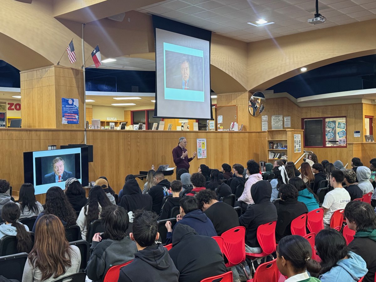 Starting off Texas Holocaust Remembrance Week 2025 early with presentations at Roosevelt High School, Harmony Science Academy,  and Legacy Traditional School. Invite history into your classroom by requesting a museum tour, presentation, or resource at hmmsa.org/learning-educa…
