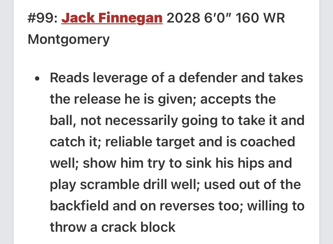 JackFinneg89499's tweet photo. Thank you @PrepRedzoneNJ for the ranking (18th WR Co ‘28) @FootballMonty https://t.co/fUWCRgmv4w