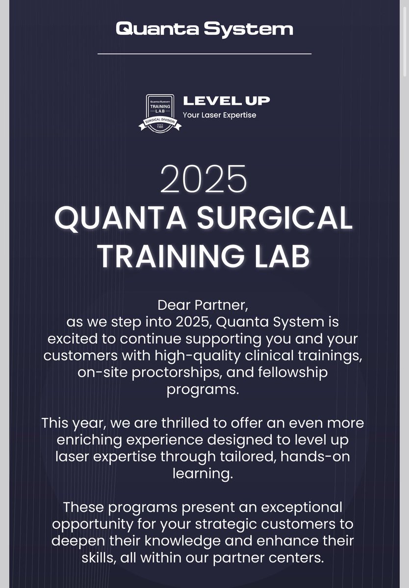 iamdockarl's tweet photo. 🎯 LEVEL UP in 2025! / New Quanta Surgical Training Lab Dates 👊🏻👊🏻👊🏻🔥🔥🔥

Are you curious about mastering these techniques using the latest Magneto Laser and Fiber Dust technology?

This is your chance to see it all up close and learn the skills yourself! We’re offering personalized training with 4-5 cases in our hospital on the dates below. You’ll gain experience and expert guidance on both Magneto Laser and Fiber Dust enucleation techniques.

🔗 Sign up at the link—
https://t.co/l8geraGNGy 
spots are limited to 6 urologists or urology residents.

📅 Don’t miss out on this unique opportunity to take your surgical skills to the next level!

@LucaMartinel @MSGONZALEZURO @fgomsan @Mohamedendourol @amy_krambeck @HugoLopezRamos @RomanCarvajal @PabloNContreras @ThiagoHotaUro @FCAFigueiredo @jfunkmd @@GoumasUrologia @quanta_system @so_uro @vmmcurology @pua_org #BeQuanta🔥🔥