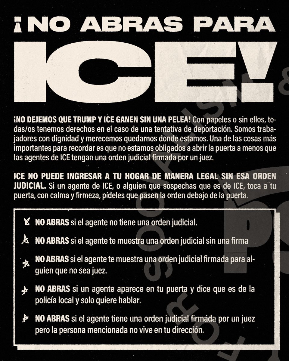 darlingube's tweet image. DON'T OPEN FOR ICE ‼️ they CANNOT legally enter your home without a signed warrant!