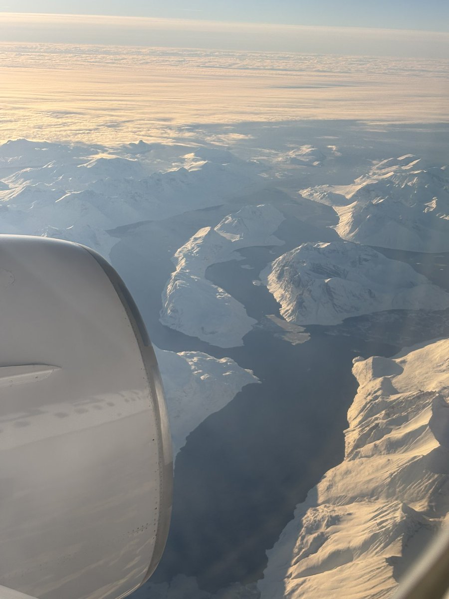 Clear view of southern tip of Greenland.