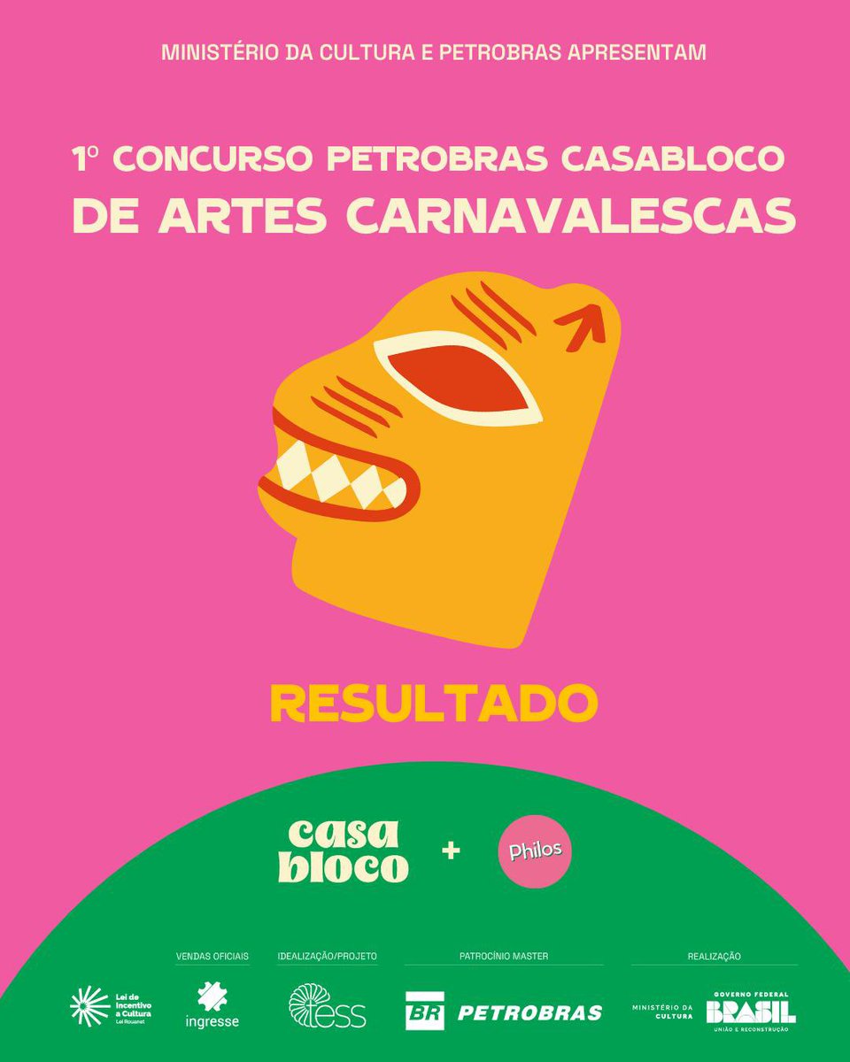 RevistaPhilos's tweet photo. Temos a alegria em anunciar os vencedores do nosso I Concurso Petrobras CasaBloco de Artes Carnavalescas 2025 https://t.co/Y1WzGmEEDR https://t.co/a0P3BXtpp3