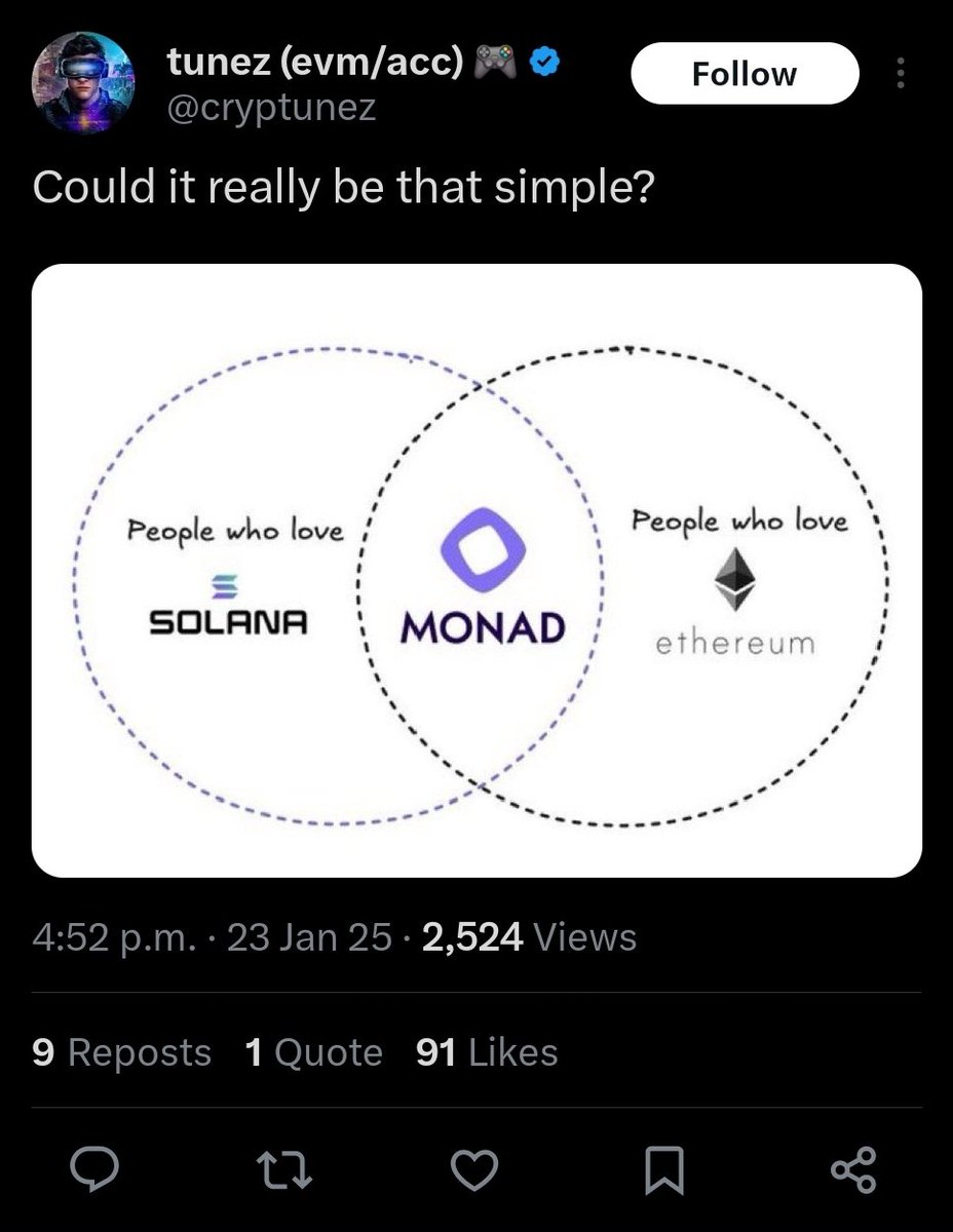 Alucard (⛏️ ⚡️) 🧱🇨🇦 (@alucard_eth) on Twitter photo Eclipse Dogma, Verse 7:3
"Beware of the fakers—those who chase rewards without intention. Identify and uplift the real builders, for they will stand by the community through thick and thin."
Monad is trying to copy <a href="/EclipseFND/">Eclipse (🐮,🌑)</a> now. Fakers need to be called out. Eclipse Dogma, Verse 7:3
"Beware of the fakers—those who chase rewards without intention. Identify and uplift the real builders, for they will stand by the community through thick and thin."
Monad is trying to copy <a href="/EclipseFND/">Eclipse (🐮,🌑)</a> now. Fakers need to be called out.