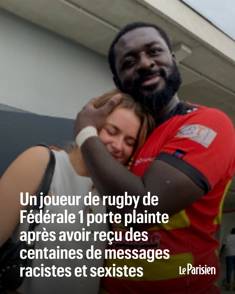le_Parisien's tweet photo. Marvin Pivert, qui joue à Floirac (Gironde) en Fédérale 1, a subi un déferlement de haine raciste sur les réseaux sociaux, après la publication d’une simple photo avec sa compagne, Margaux

➡️ https://t.co/pUXSMpcdjF https://t.co/LADhJaFt8M